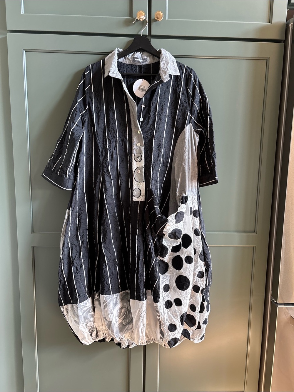 NWT ALEMBIKA Designer Lara Dress In Mixed Print Dramatic, Balloon Skirt, 12-14 - Picture 14 of 16